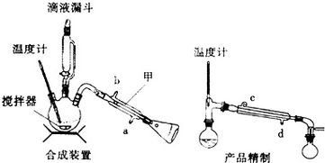 實驗室可用環(huán)己醇 沸點 160.84 .微溶于水 制備環(huán)己酮 沸點 155.6 .微溶于水 .使用的氧化劑可以是次氯酸鈉.重鉻酸鉀等.如圖裝置分別是產(chǎn)品的合成裝置和精制裝置示意圖